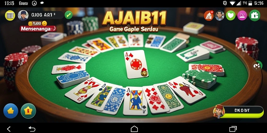 Tampilan gameplay seru dari AJAIB11 saat bermain Gaple.