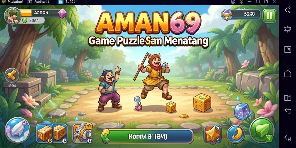 Tampilan gameplay menantang di AMAN69 dengan teka-teki yang menarik.