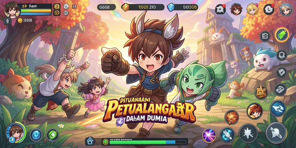 Tampilan gameplay seru dengan karakter Anime yang menarik.