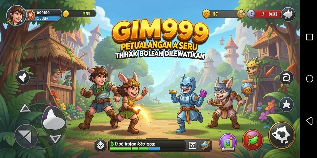 Tampilan gameplay GIM999 yang penuh warna dan menarik.
