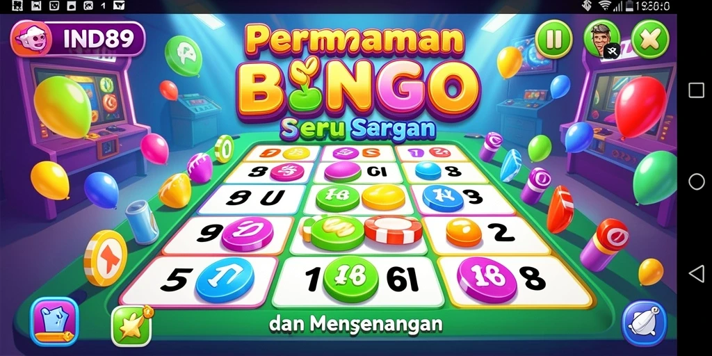 Tampilan gameplay Bingo dengan kartu dan hadiah menarik.