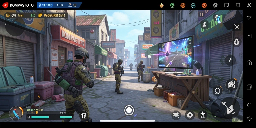 Screenshot gameplay KOMPASTOTO menampilkan simulasi kehidupan yang realistis.