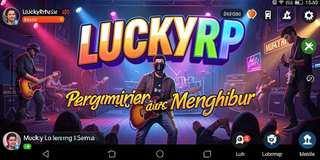Tangkapan layar LUCKYRP menampilkan permainan musik yang dinamis dan seru.
