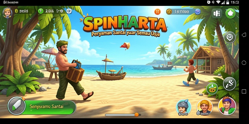 Screenshot gameplay SPINHARTA yang seru dan penuh warna.