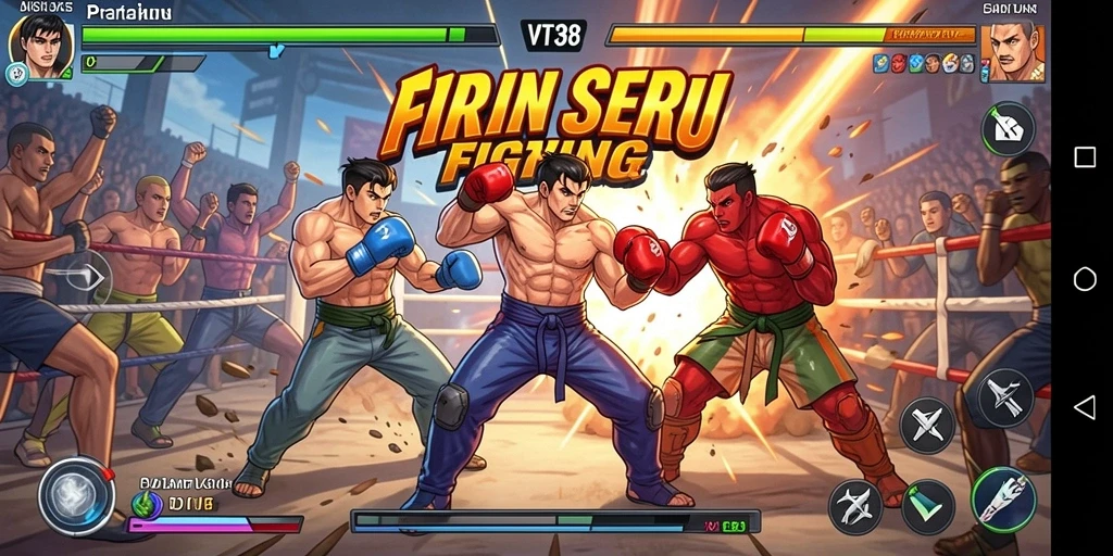 Gameplay VT38 menampilkan pertarungan seru antara karakter unik.