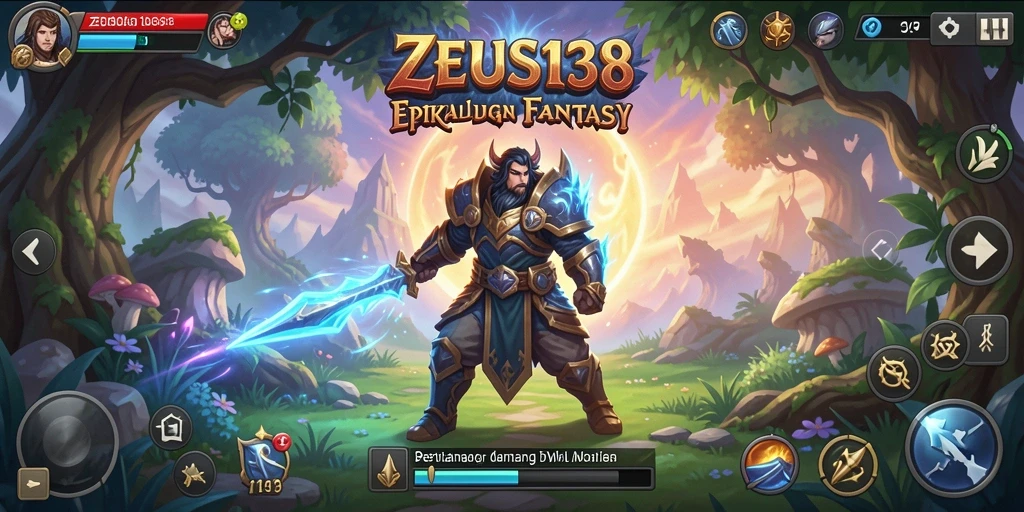 Tangkapan layar dari gameplay <strong>ZEUS138</strong> menampilkan pertarungan seru antara karakter dan monster.